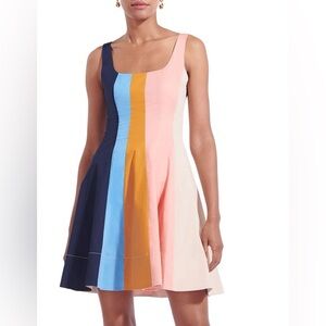 Wells Stripe Fit & Flare Mini Dress Multi NWOT